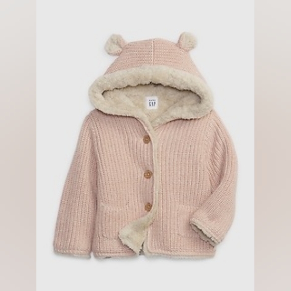 GAP Baby Sherpa-Lined Bear Sweater - Picture 1 of 4